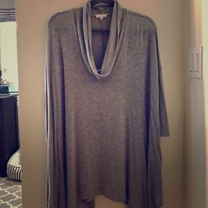 Silence + Noise Gray, Tunic Length, Cowl Neck Knit